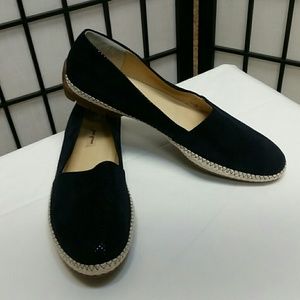 Paul Green Navy "mini dot" Suede Flats-Size 41